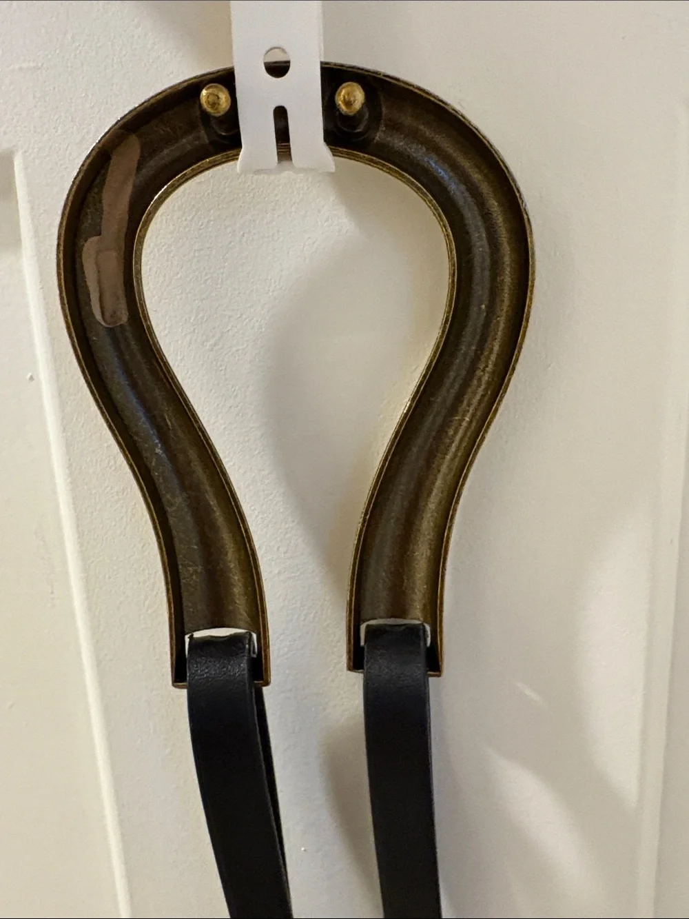 Rachel Zoe Metallic Gold Wall Hooks with Black Straps
